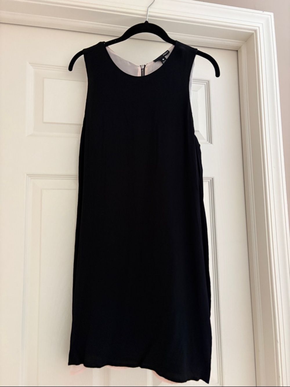 Aqua Black Sleeveless Mini Shift Dress